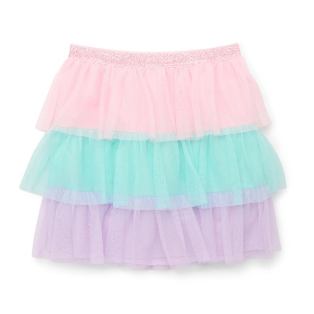 Tiered Mesh Skirt Multi Color